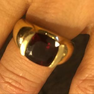 Garnet and gold ring